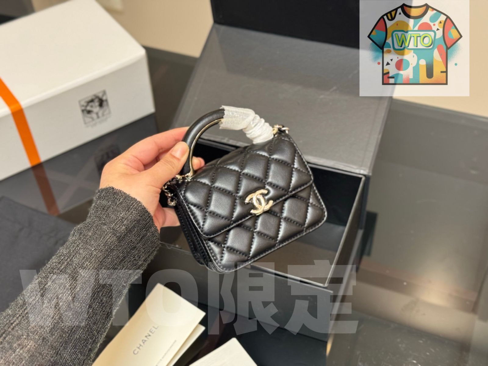 今日 Chanel ハンドル スモールバッグ コインケース リップケース 12×10cm -WTO輸入1