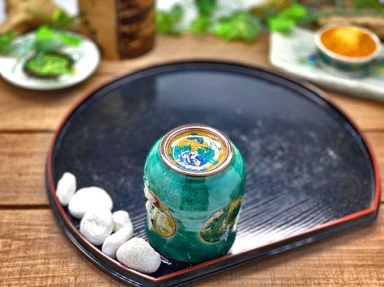 大 丸紋松竹梅緑塗り