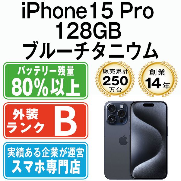 iPhone15 Pro 128GB ブルーチタニウム SIMフリー 本体 スマホ アイフォン アップル apple ip15pmtm2434