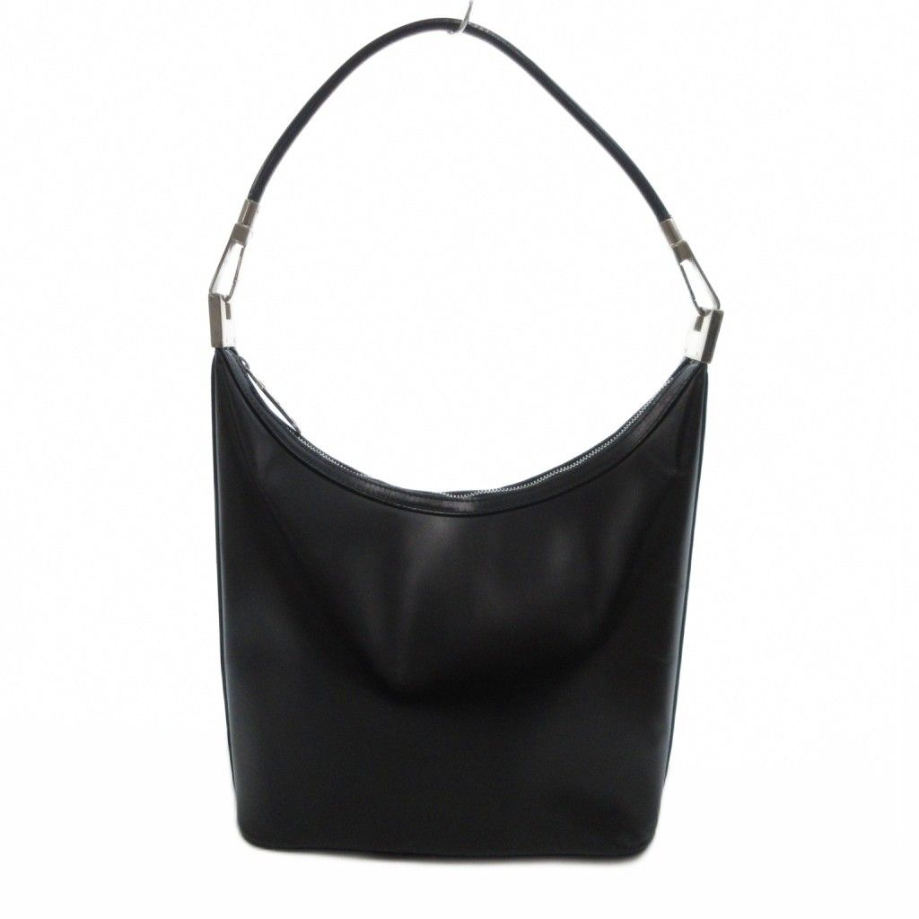 グッチ GUCCI 001 3814 ワンショルダー バッグ インターロッキング レザー GG インターロッキングG シルバー色金具 黒 ブラック JS GY11