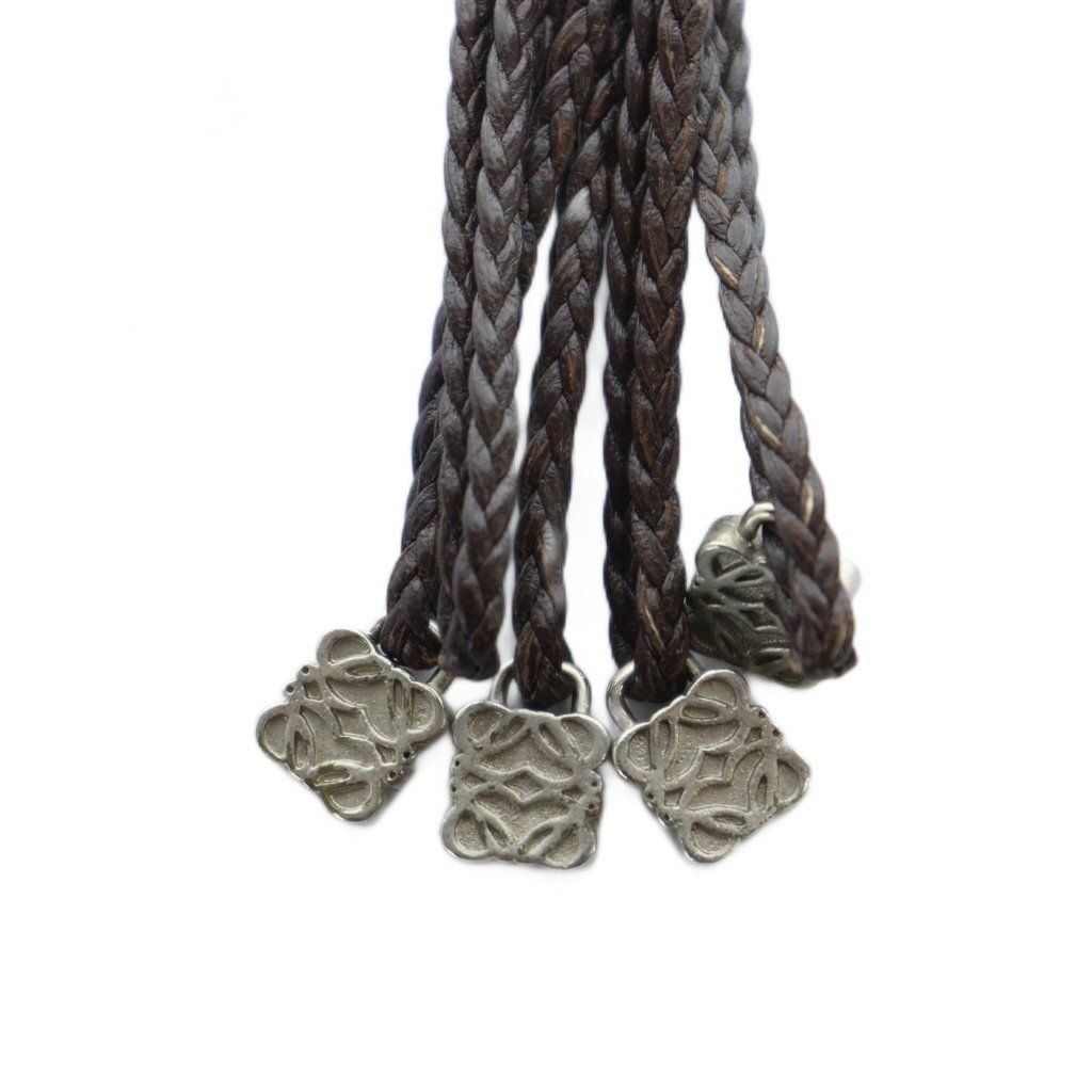 ロエベ LOEWE キーホルダー チャーム ストラップ レザー アナグラム 茶