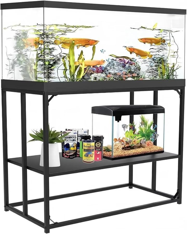 Jumei 水槽台 水槽スタンド 魚の水槽台 アクアリウムスタンド 水槽用台 幅93 x奥行47 x高さ75 cm 水槽棚 耐荷重 300 kg 水槽収納台 全金属素材 水槽設置台 ブラック
