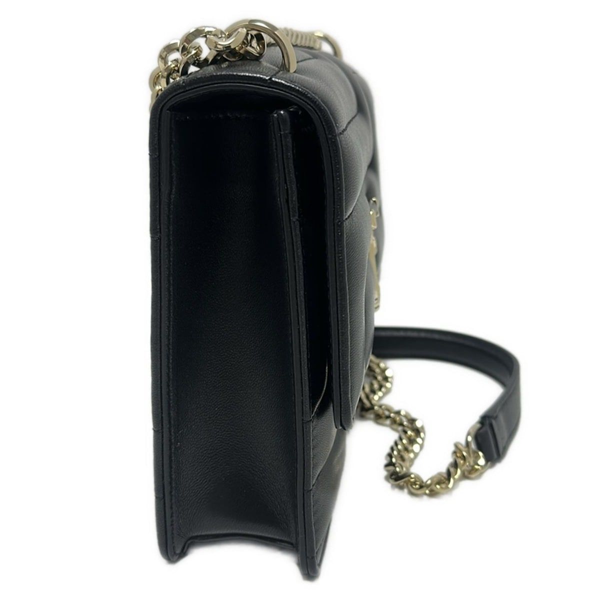 JIMMY CHOO ジミーチュウ ショルダーバッグ NBA ヴァレンヌ 黒 チェーンショルダー キルティング ホログラムシールあり レザー