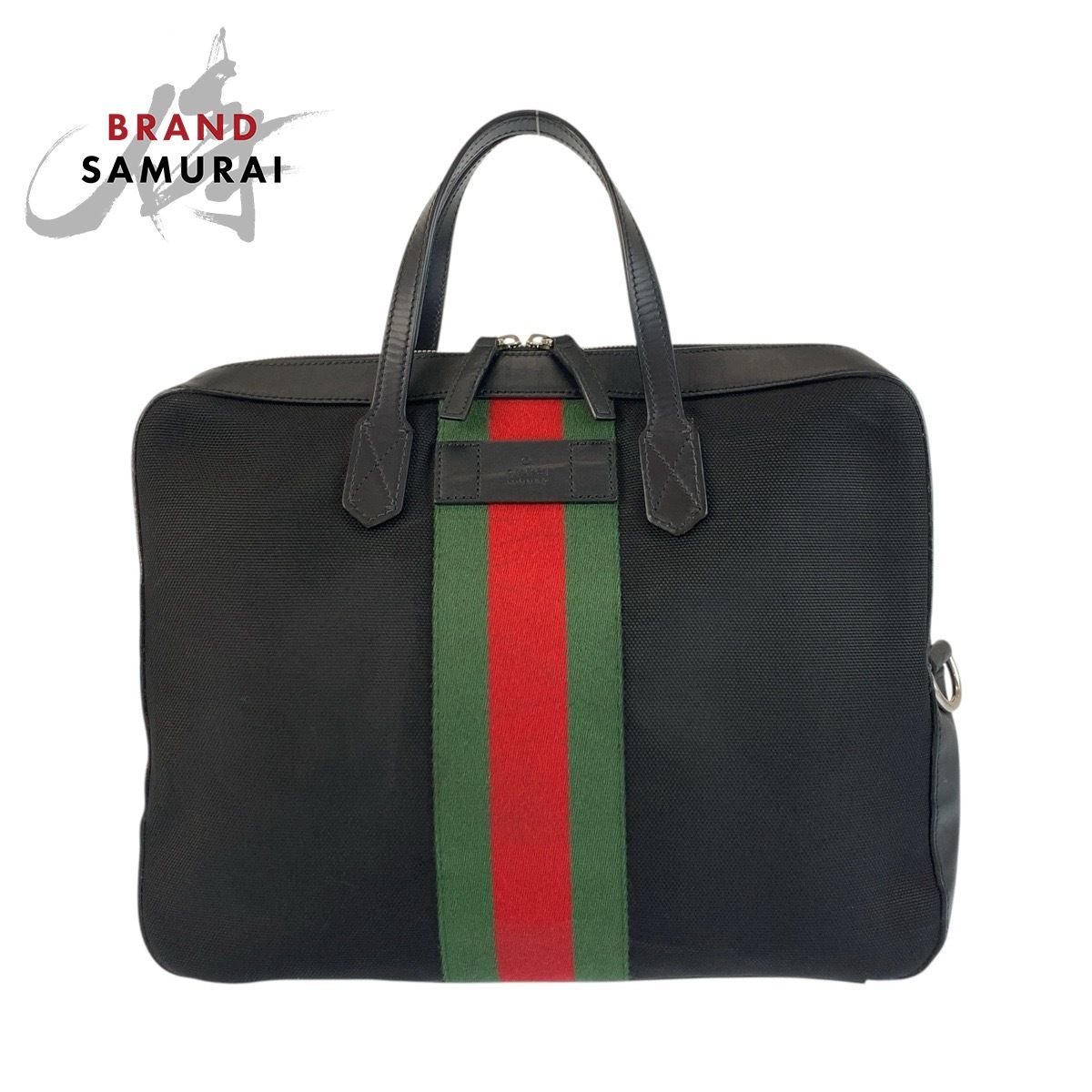 GUCCI グッチ シェリーライン ブラック 黒 シルバー金具 キャンバス レザー 387102 ビジネスバッグ ブリーフケース メンズ 505609