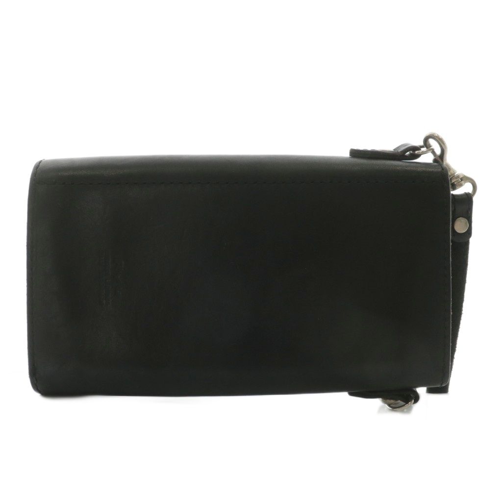 リュウ Ryu ショルダーウォレット 長財布 二つ折り レザー ロゴ 黒 ブラック XZ GY01