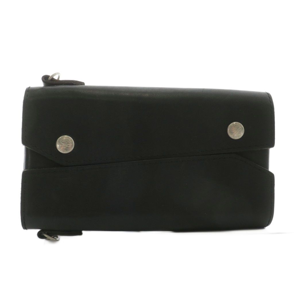 リュウ Ryu ショルダーウォレット 長財布 二つ折り レザー ロゴ 黒 ブラック XZ GY01