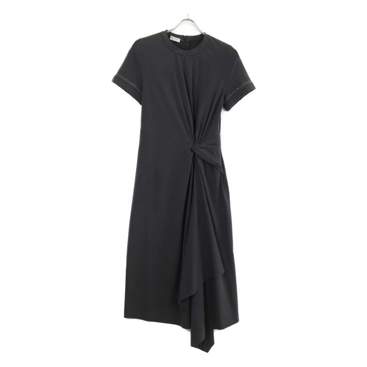 BRUNELLO CUCINELLI ブルネロクチネリ ｸﾞﾚｰ 半袖ｺｯﾄﾝﾜﾝﾋﾟｰｽ XS