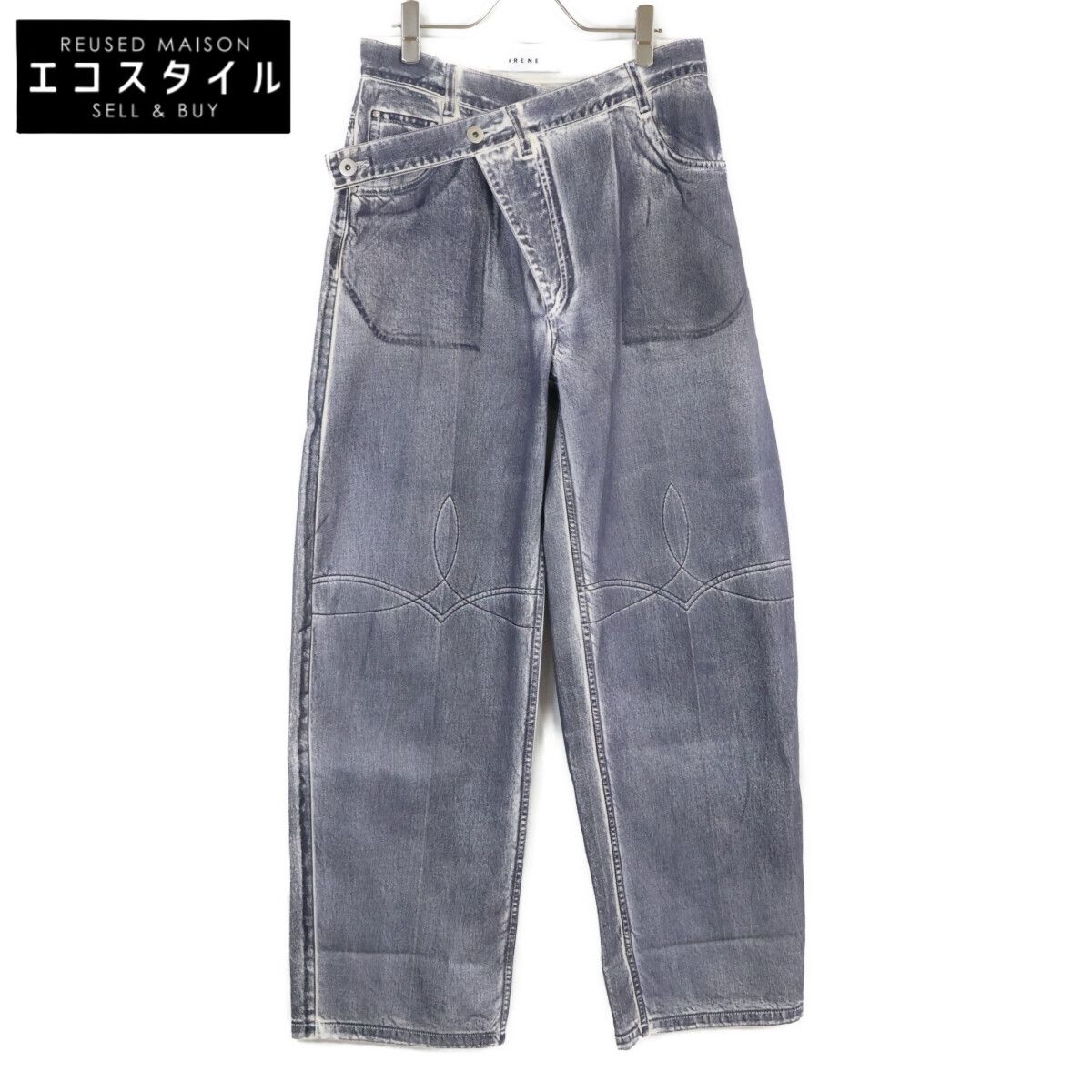 IRENE アイレネ 24SS 26S88002 ｸﾞﾚｰ ｺｯﾄﾝ Classic Stitch Denim Pants 38