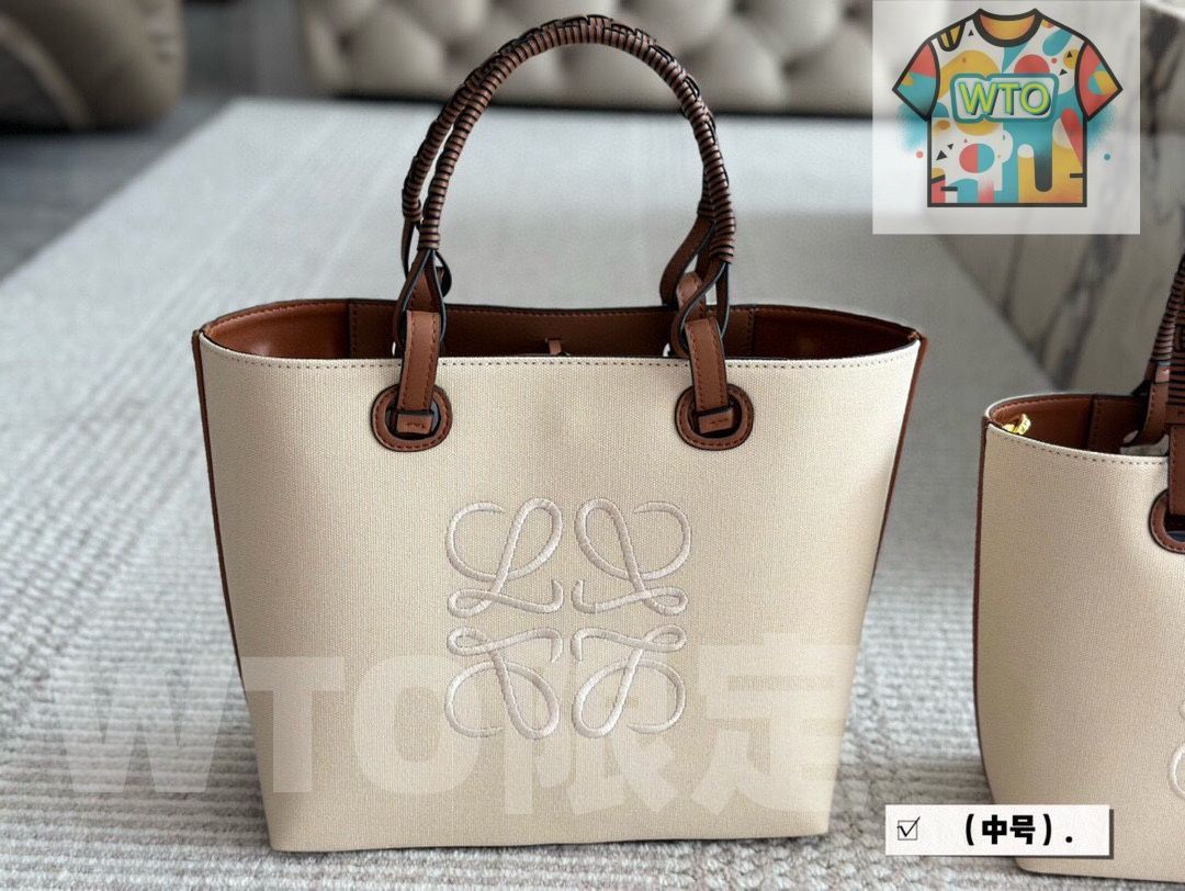 今日 Loewe Canvas Tote Bag ロエベ キャンバス ショッピングバッグ S 23×22cm M 27×24cm -WTO輸入