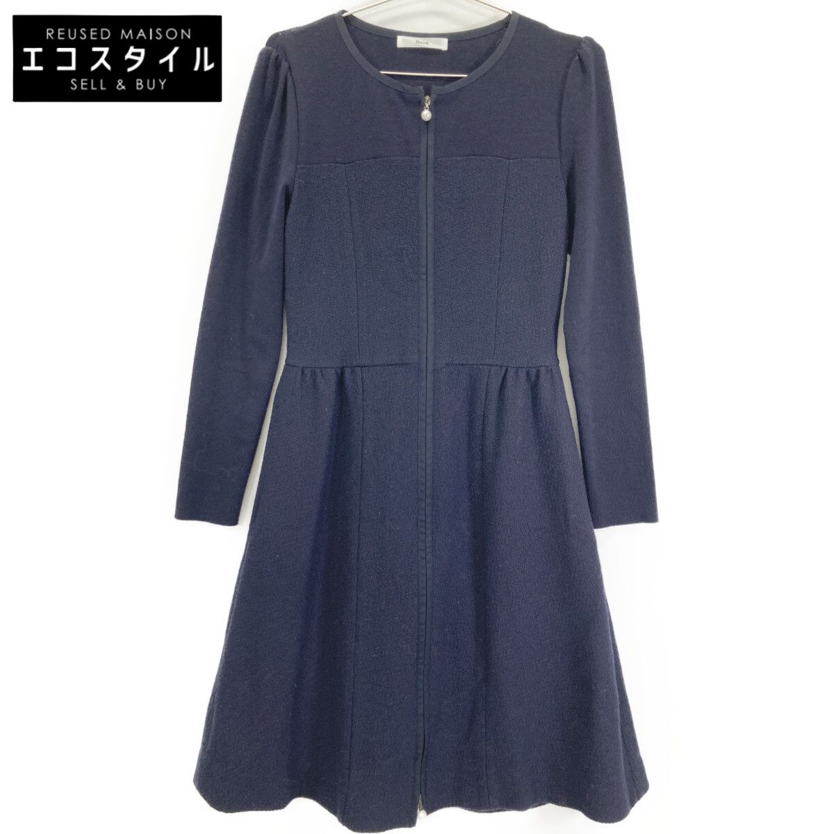 Rene ルネ 6742480 フェイクパールファスナートップ フロントジップ フ 36