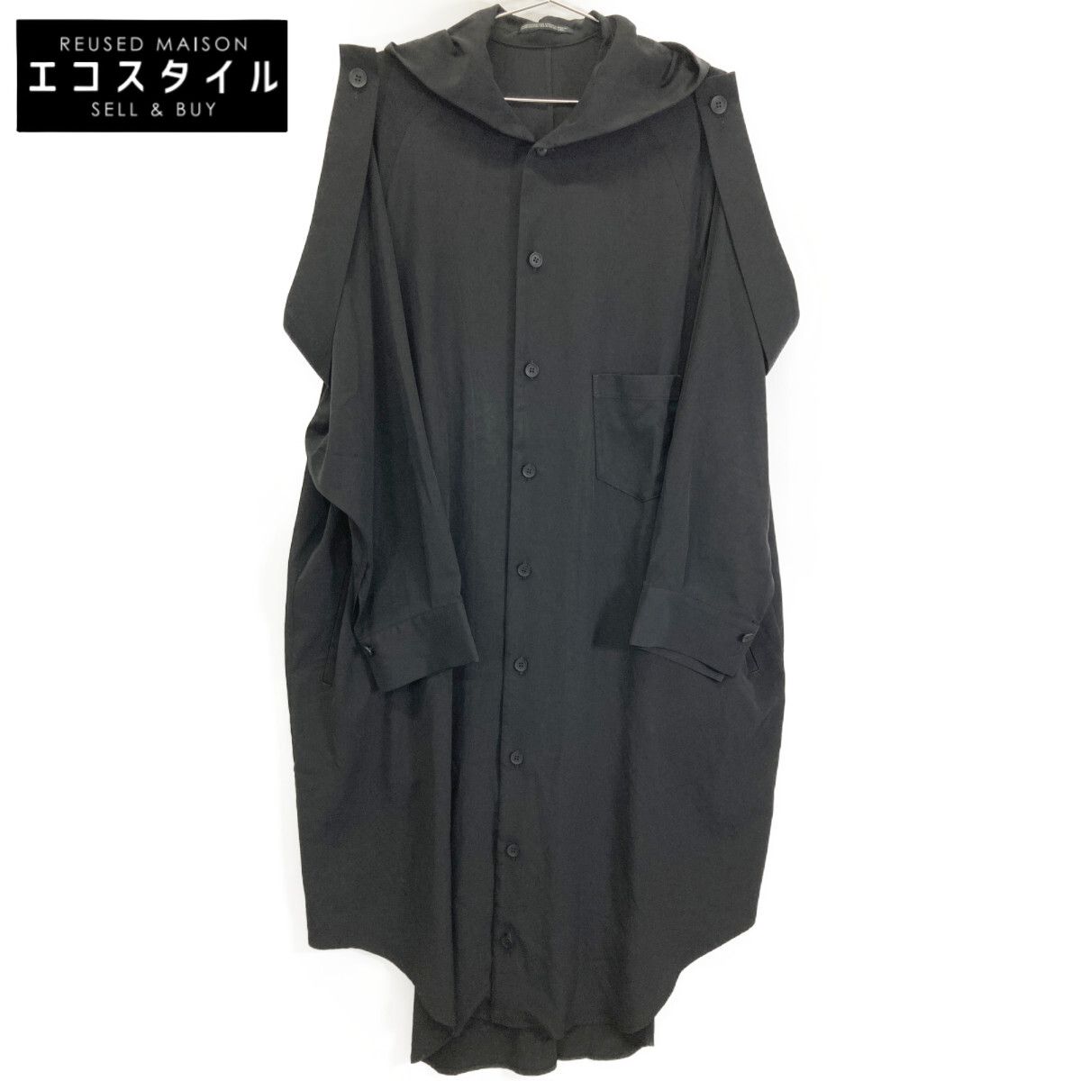 Yohji Yamamoto ヨウジヤマモト 25SS collections FP-D66-500 TA PE CREPE DE CHINE HOODED DRESS フーデッド 2
