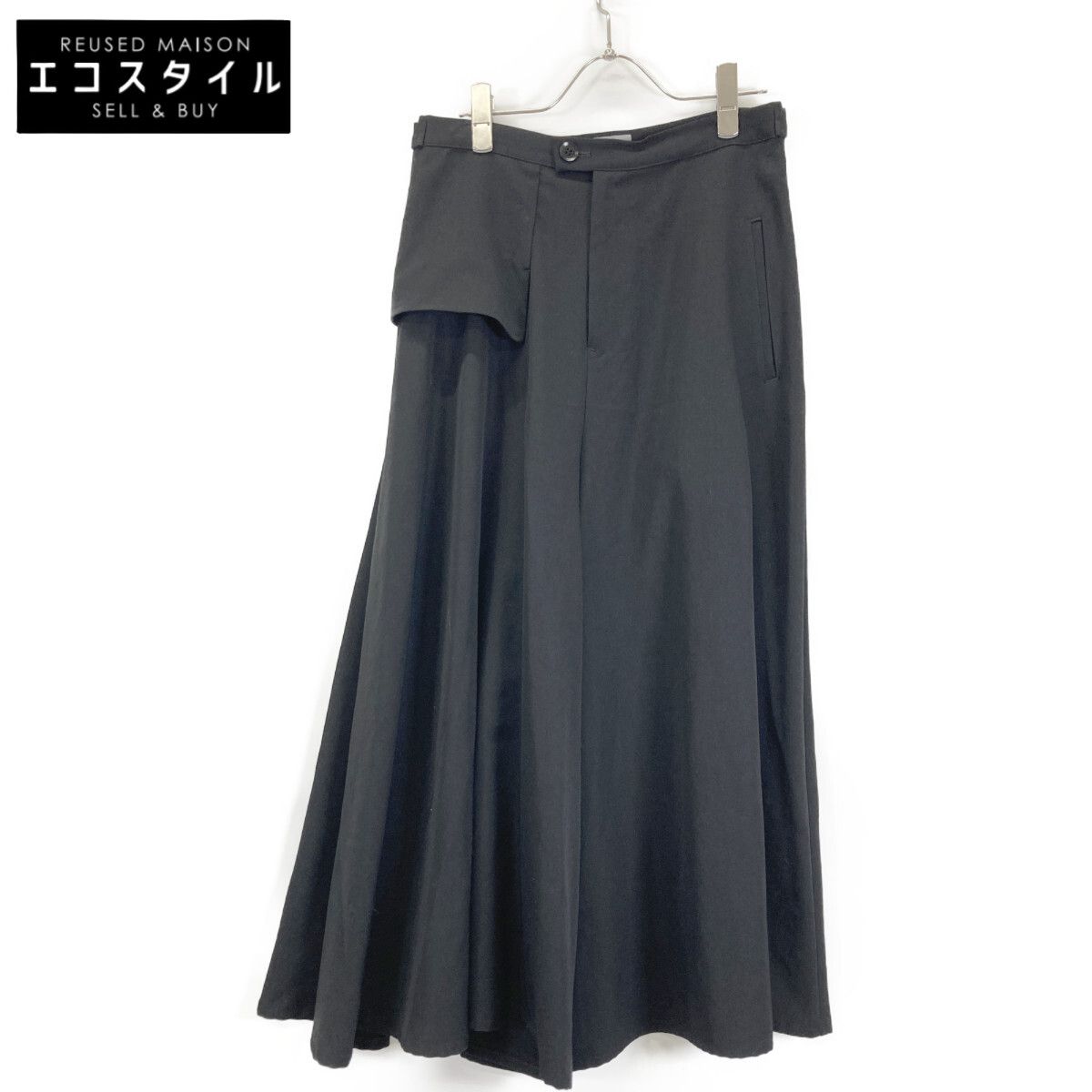 YOHJI YAMAMOTO NOIR ヨウジヤマモトプリュスノアール NU-P08-100 ウール ワイドパンツ 1