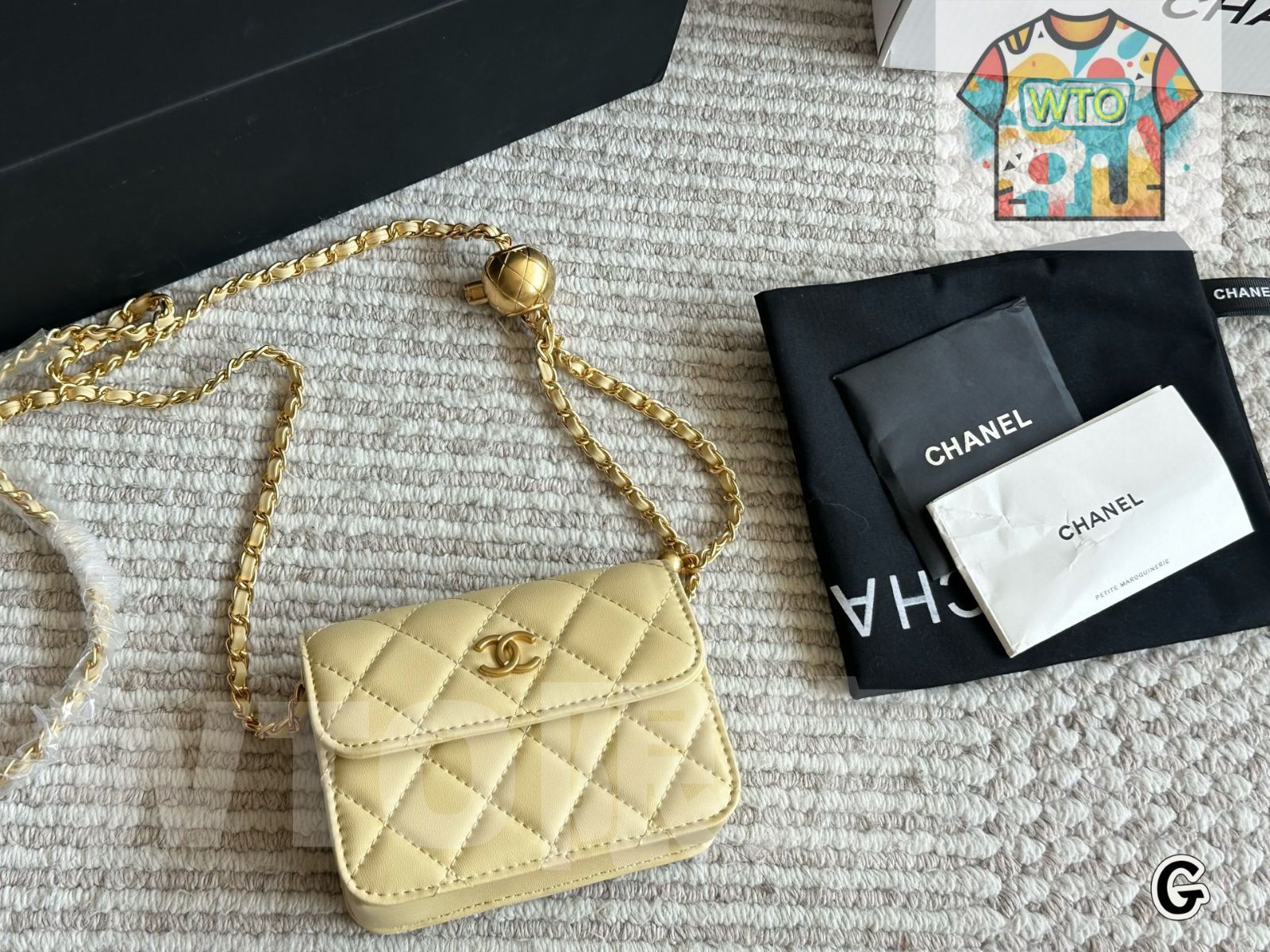 小金球シリーズ 菱格紋チェーンバッグ-WTO輸入