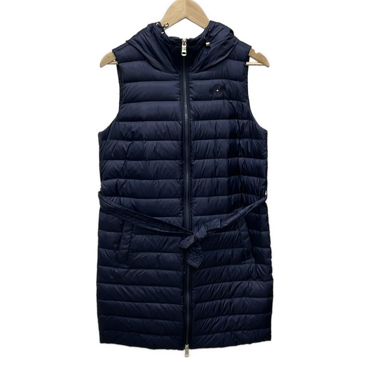 TOMMY HILFIGER トミーヒルフィガー ダウンベスト サイズXS レディース - ネイビー ジップアップ ロング丈 冬