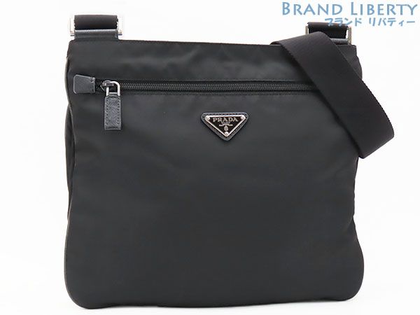 プラダ PRADA ナイロン 斜め掛け ショルダーバッグ メッセンジャーバッグ NERO ブラック レザー VA 0563