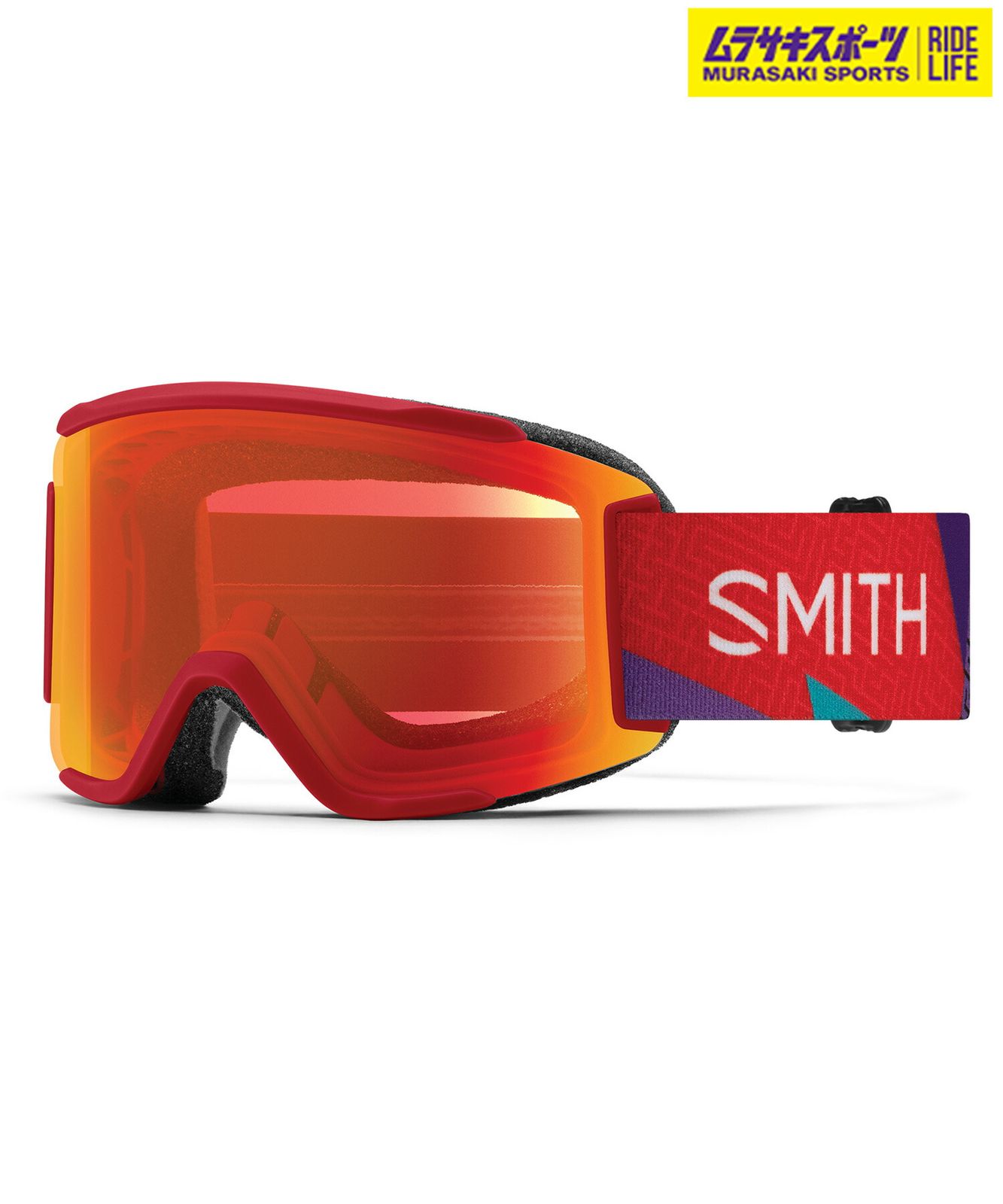 ムラスポ公式 SMITH スミス スノーボード ゴーグル ユニセックス 平面 SQUAD S CRIMSON A-MA ムラサキスポーツ 24-25モデル LX I20