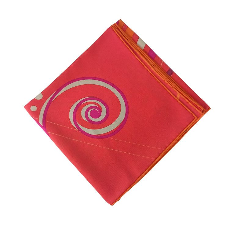 HERMES エルメス スカーフ カレ90 COMME HISTOIRES レッド系 シルク レディース 超