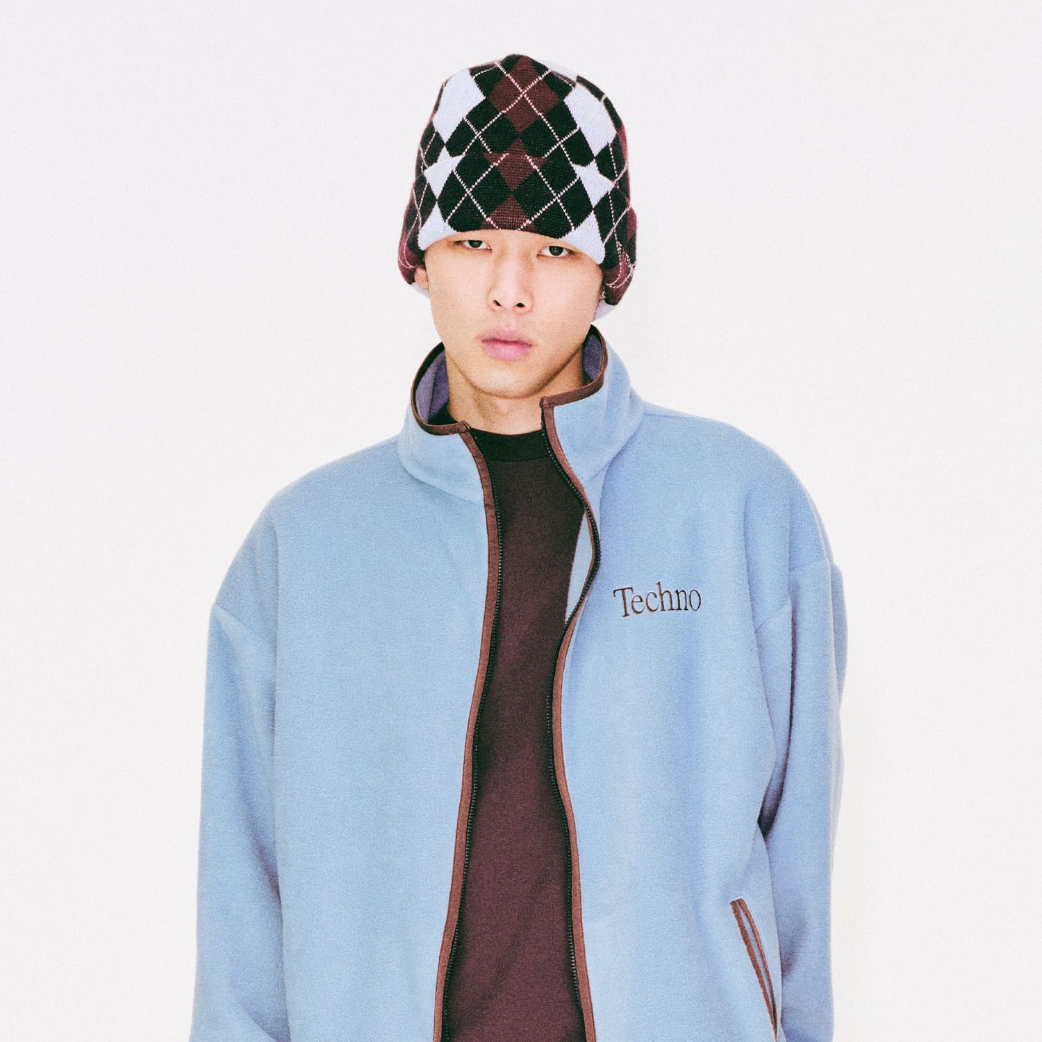 ICE - TECHNO 25AW ARGYLE BEANIE NAVY ニットビーニー ニットキャップ アーガイル ネイビー