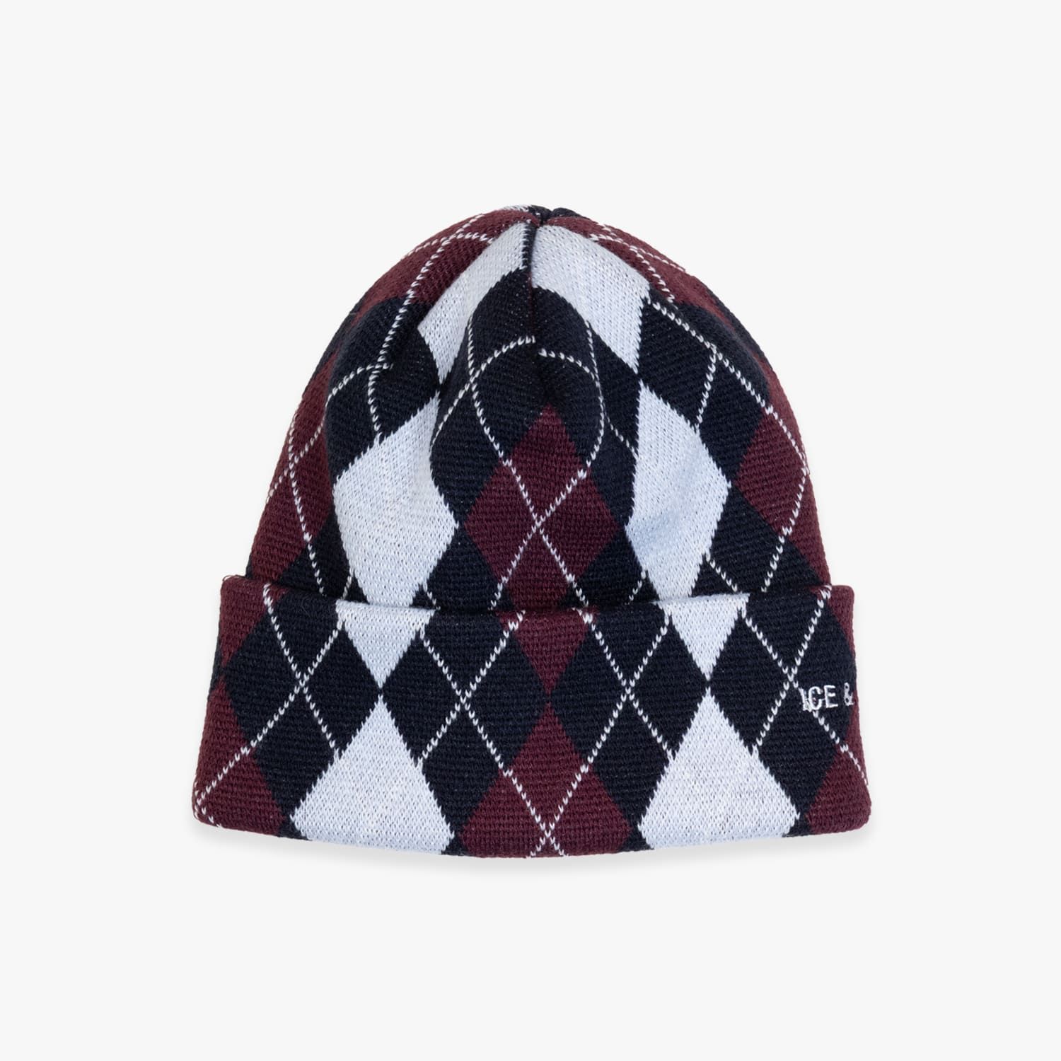 ICE - TECHNO 25AW ARGYLE BEANIE NAVY ニットビーニー ニットキャップ アーガイル ネイビー