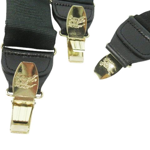 Burberrys サスペンダー ゴールド金具 レザー バーバリー バーバリーズ Burberrys サスペンダー ナイロン レザー 革 ロゴ型押し