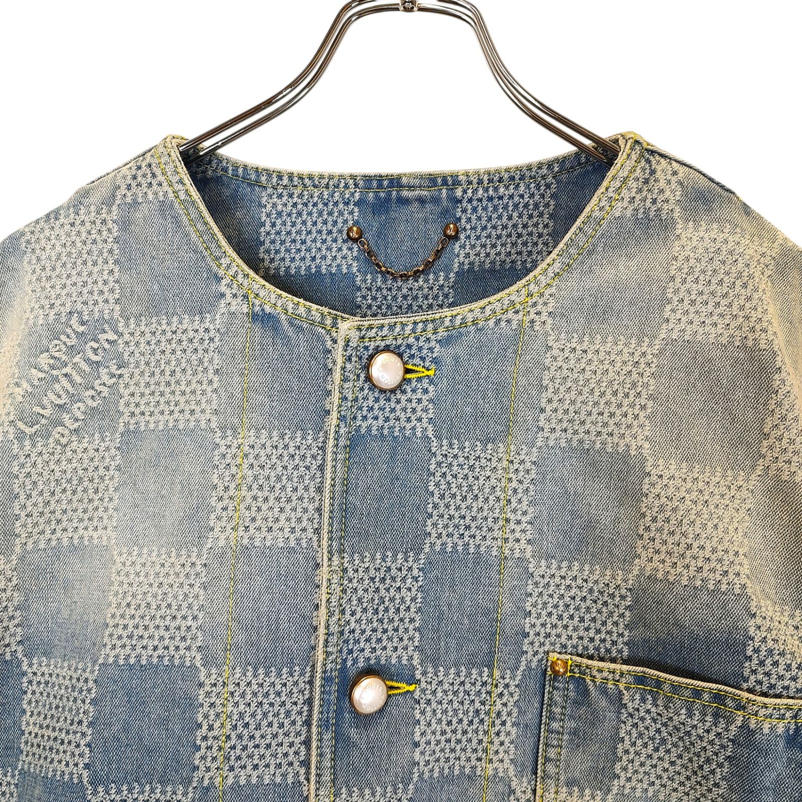 LOUIS VUITTON ルイ・ヴィトン 24SS Damier Collarless Denim Jacket