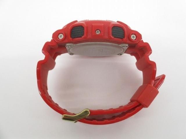 カシオ CASIO G-SHOCK スタッズダイアル デジアナ GA-100VLA 3針 ゴールド文字盤 レッド 赤 レディース