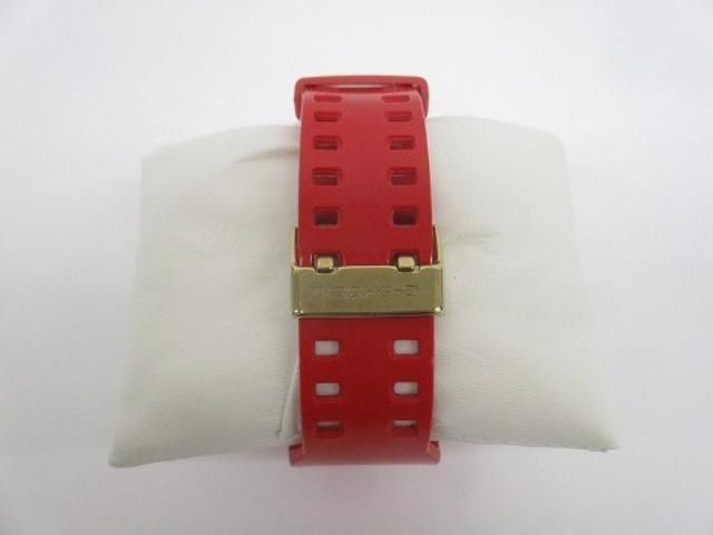 カシオ CASIO G-SHOCK スタッズダイアル デジアナ GA-100VLA 3針 ゴールド文字盤 レッド 赤 レディース