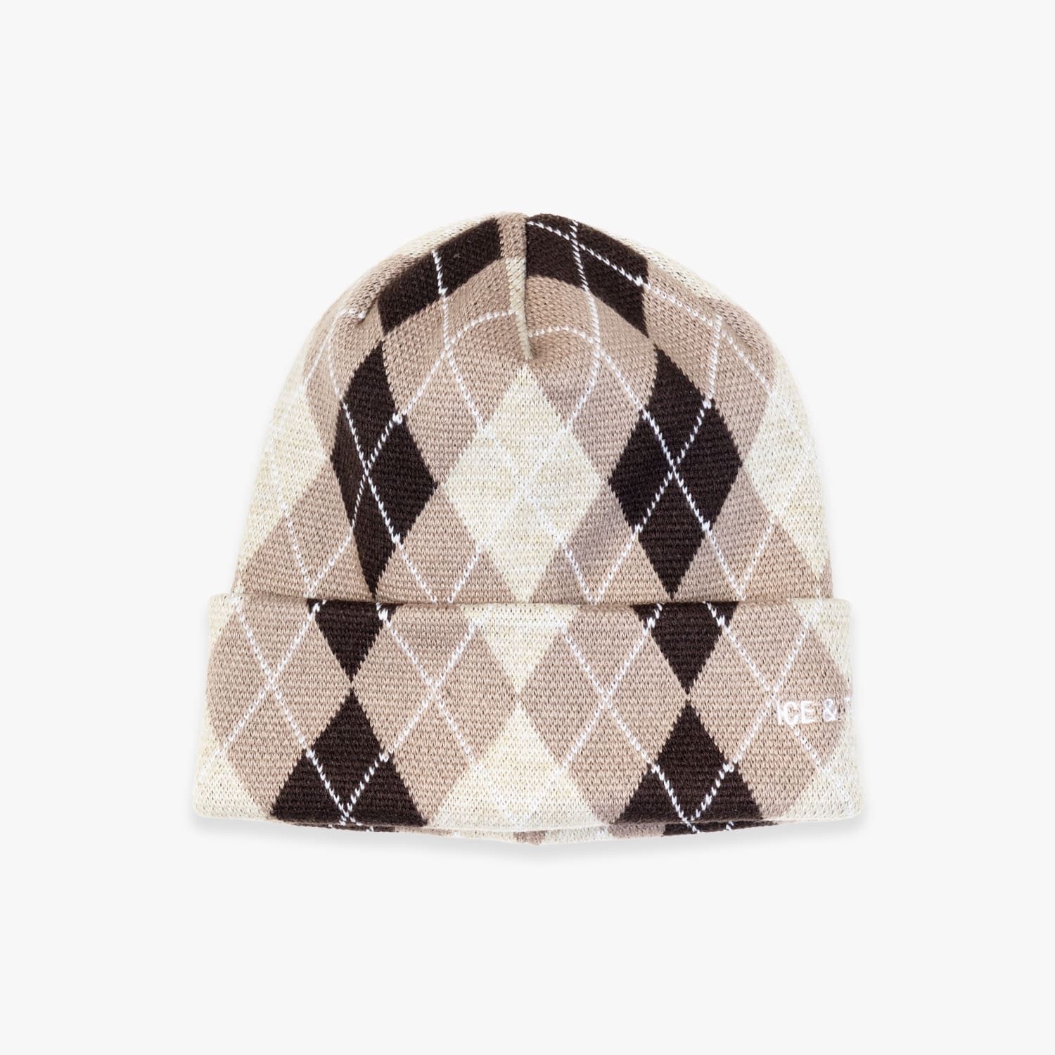 ICE - TECHNO 25AW ARGYLE BEANIE BEIGE ニットビーニー ニットキャップ アーガイル ベージュ