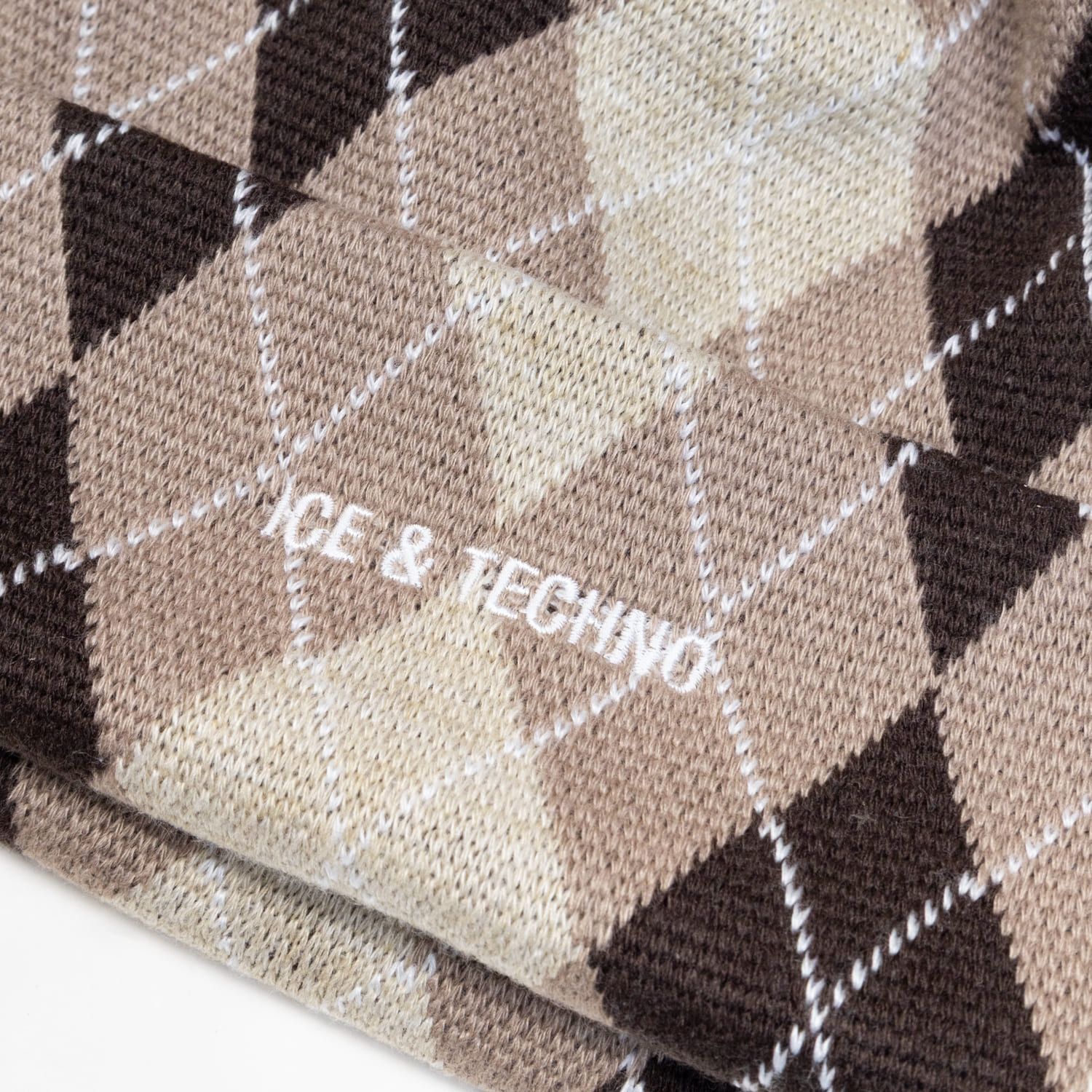 ICE & TECHNO 25AW ARGYLE BEANIE (BEIGE) ニットビーニー ニット