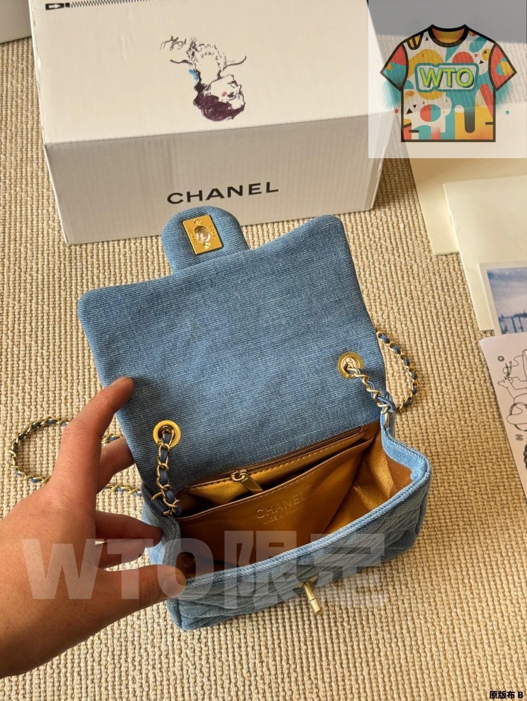  今日 Chanel Denim 金球スクエアバッグ シャネル デニム ゴールドボール スクエア バッグ ハンドバッグ バッグ