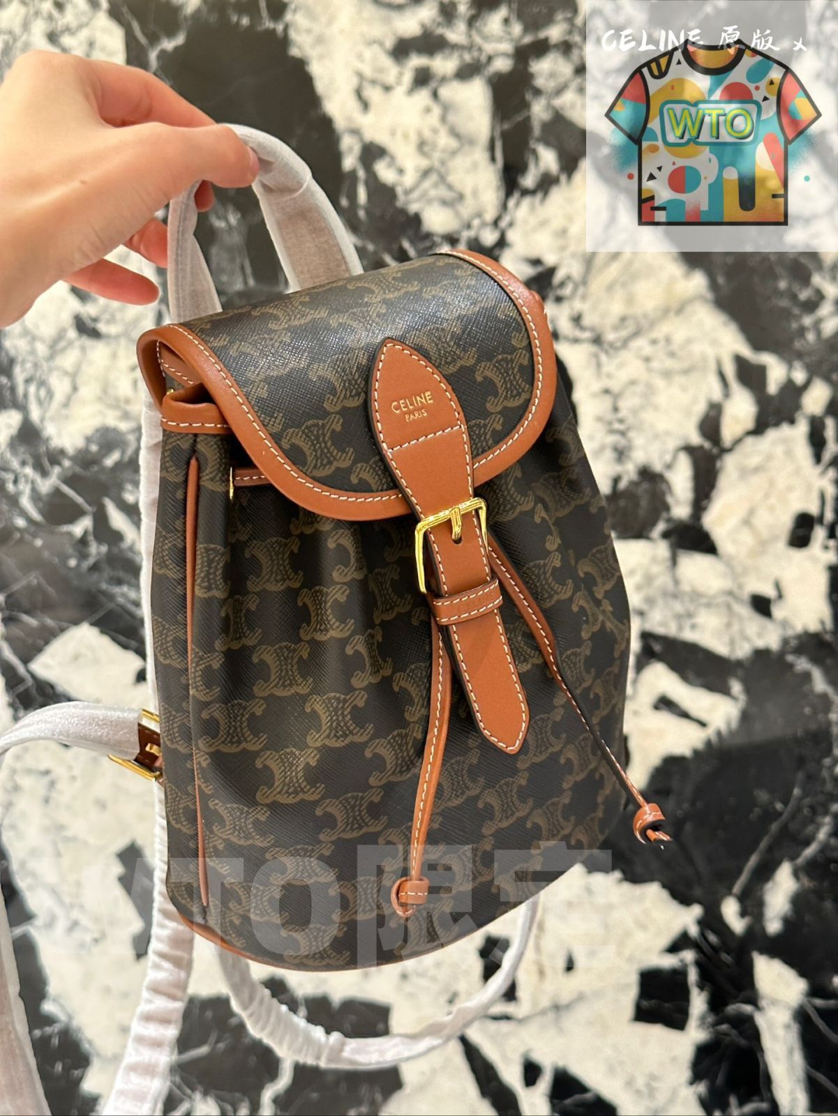 WTO通販 Celine ヴィンテージモチーフ mini リュックサック Celine Vintage Motif mini Backpack -WTO輸入-OGP41