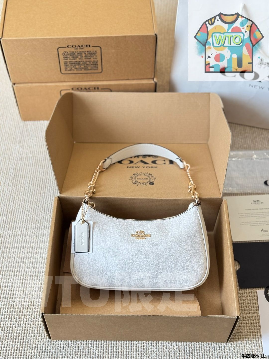 今日 Coach Teri 腋下バッグ コーチ テリ アンダーアームバッグ 大麻雀バッグアップグレード版