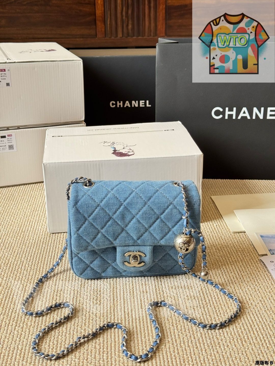 今日 Chanel Denim 金球スクエアバッグ シャネル デニム ゴールドボール スクエア バッグ