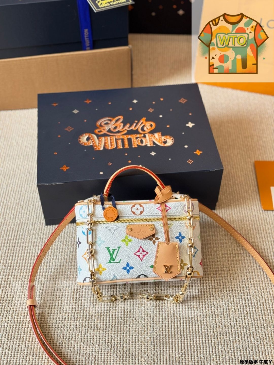 今日 LV 2025 村上隆 白三彩 Vanity Chain Pouch ルイ ヴィトン 2025 村上隆 白三彩 ヴァニティ チェーン ポーチ