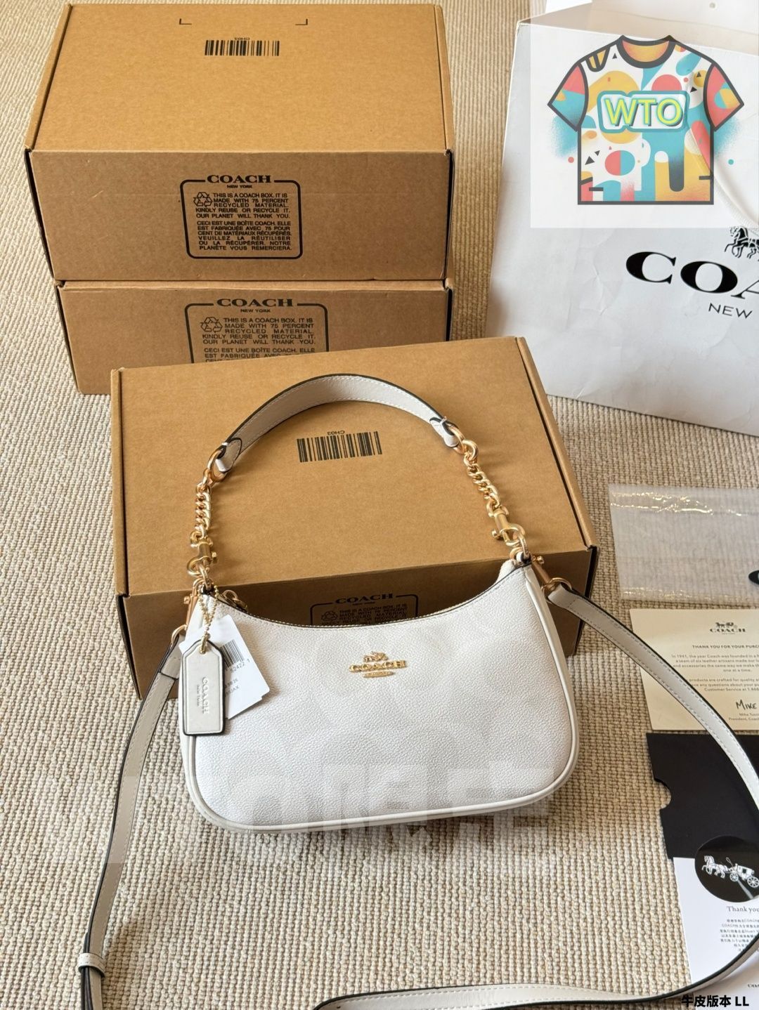 今日 Coach Teri 腋下バッグ コーチ テリ アンダーアームバッグ 大麻雀バッグアップグレード版