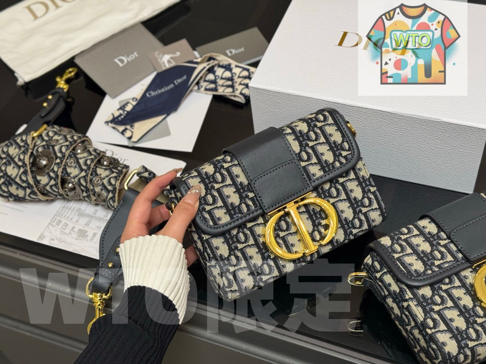  今日 Dior Mini Montaigne Old Flower Bag ミニモンタイニュ フラワーバッグ ショルダーバッグ ショルダーバッグ