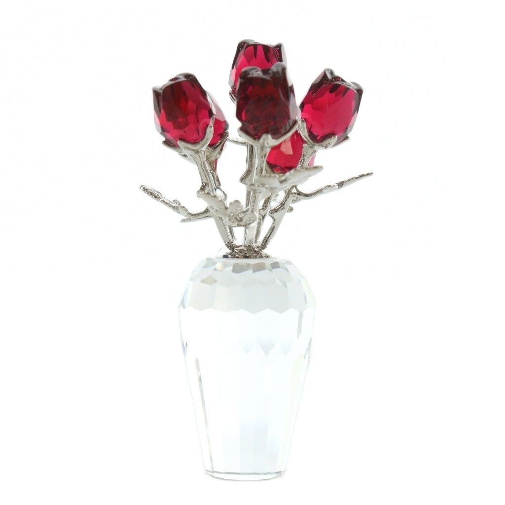 スワロフスキー 置物　バラ スワロフスキー SWAROVSKI フィギュリン ローズ ブーケ フィギュア