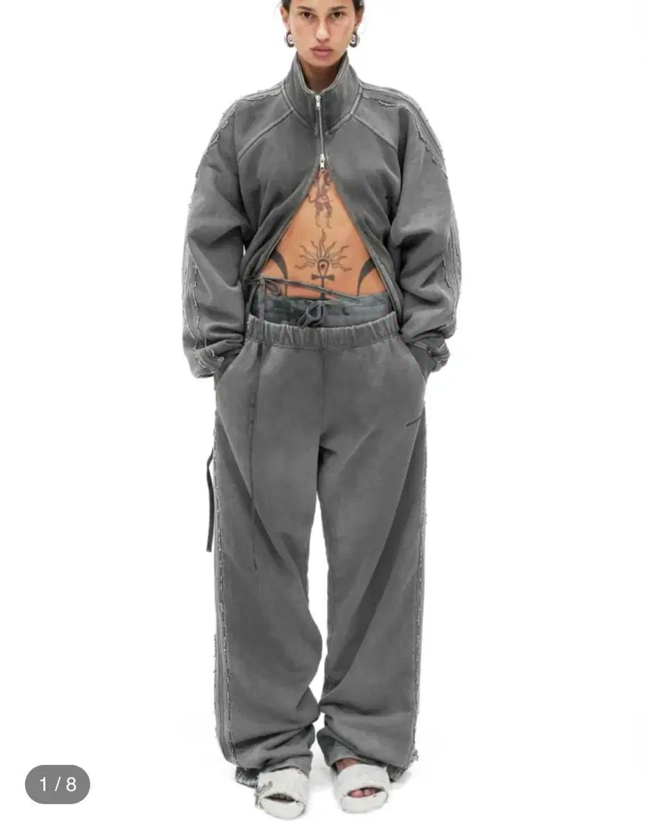 604service BEADED TRACK PANTS IN WASHED