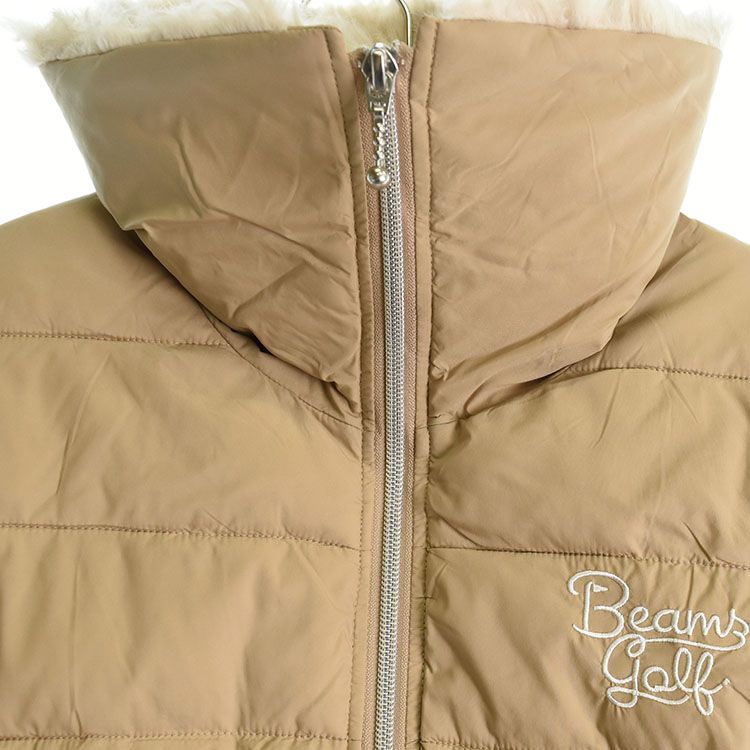 使用感 小 ビームスゴルフ｜レディース｜M サイズ｜ 長袖中綿ジャケット ｜秋冬｜ ベージュ系｜古着ゴルフウェア