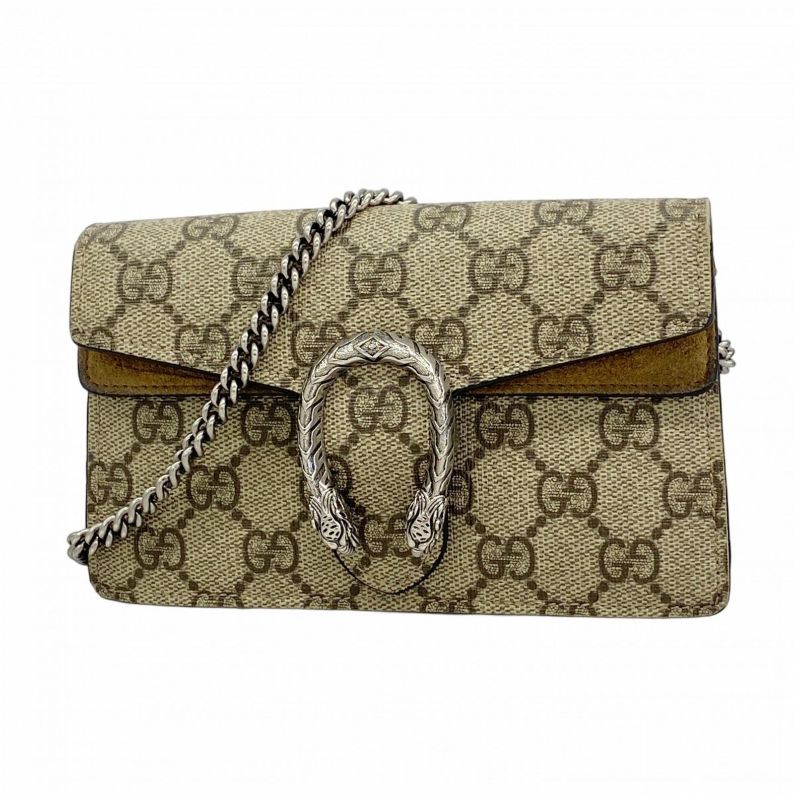 グッチ Gucci グッチ ショルダーウォレット GGスプリーム デュオニュソス 476432 ベージュ ブラウン レディース