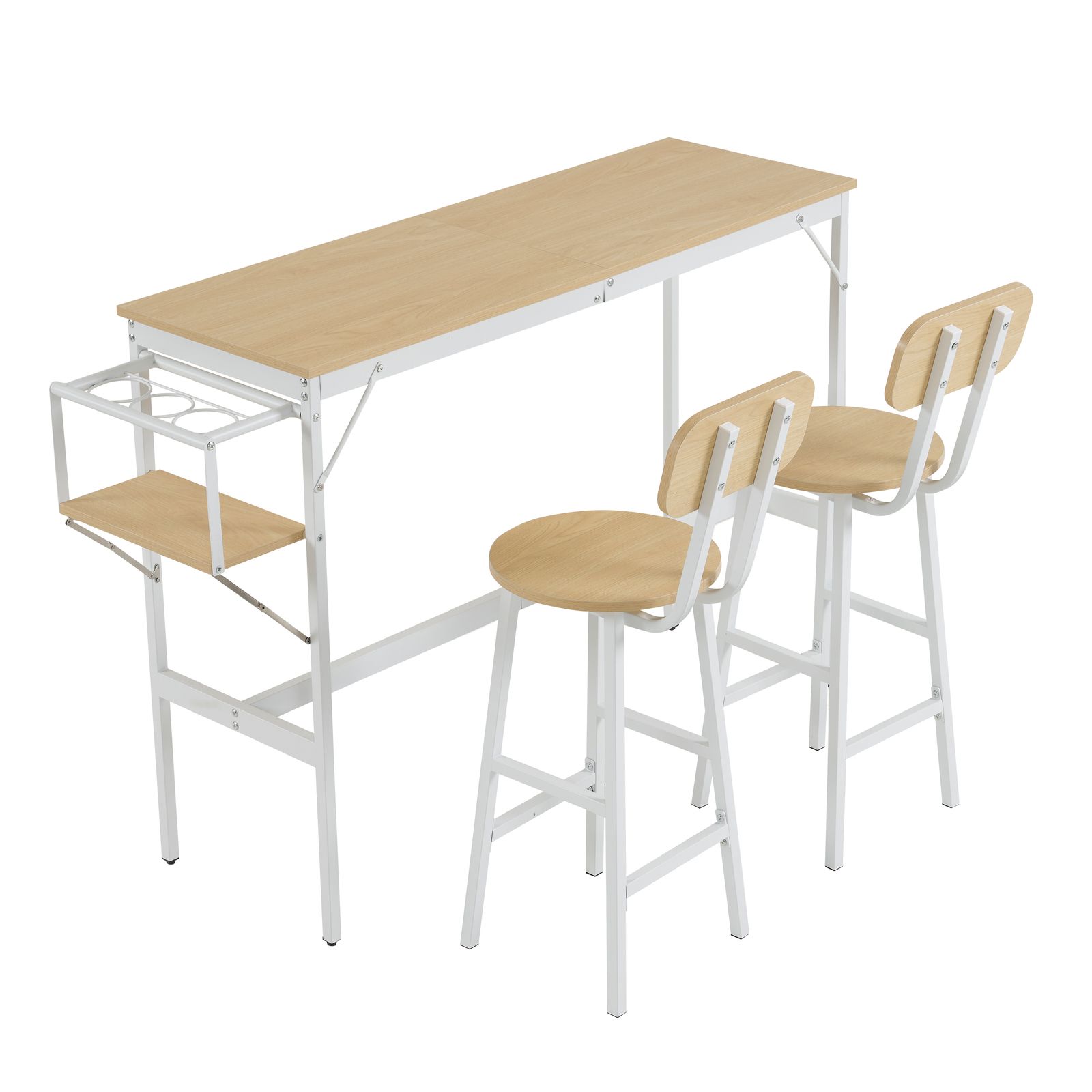 ナチュラル カウンターテーブル スツール 3点セット ハイテーブル 木製 カウンター モダン 北欧 シンプル ダイニングテーブルセット 省スペース おしゃれ