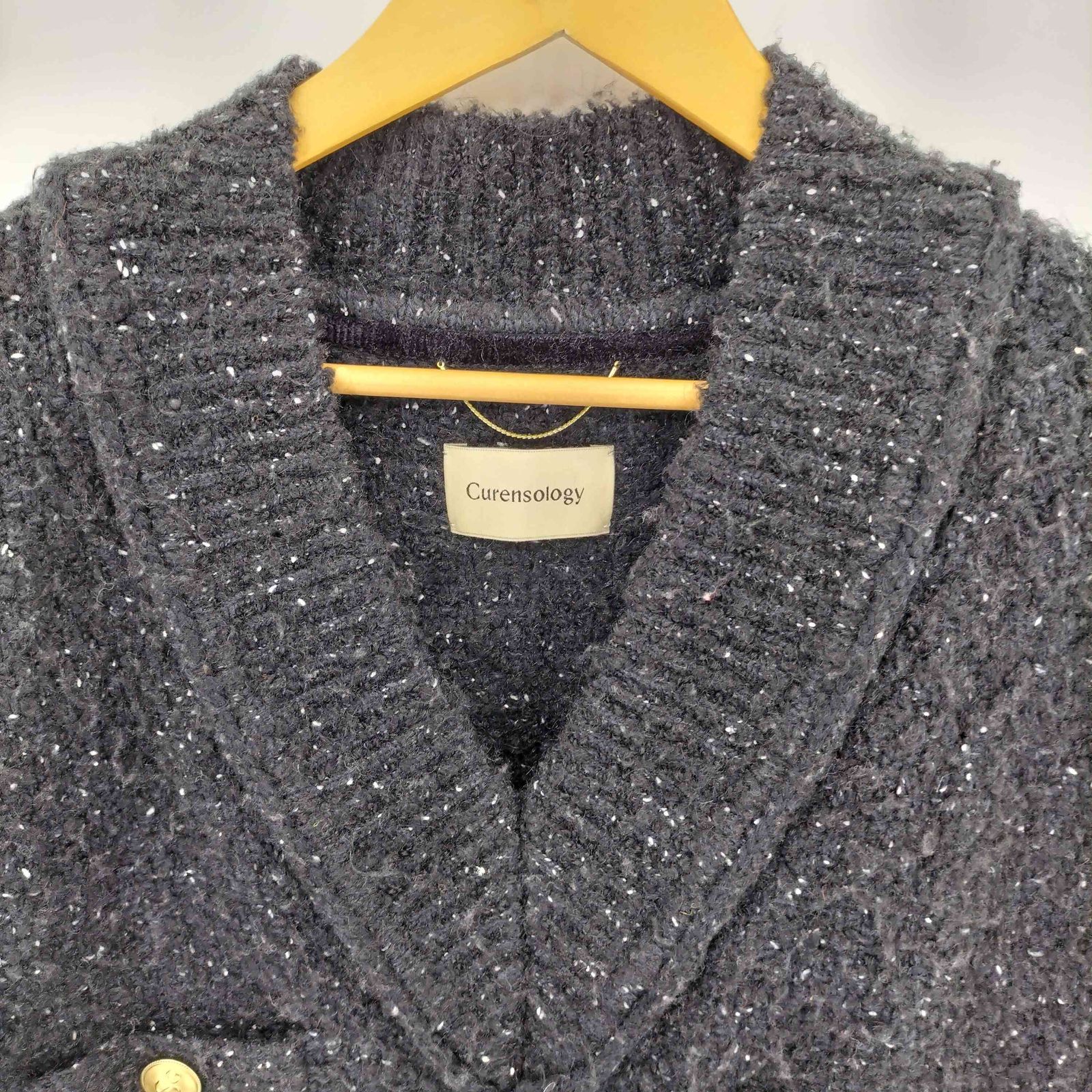 ツイーディヤーンニットベスト レディース