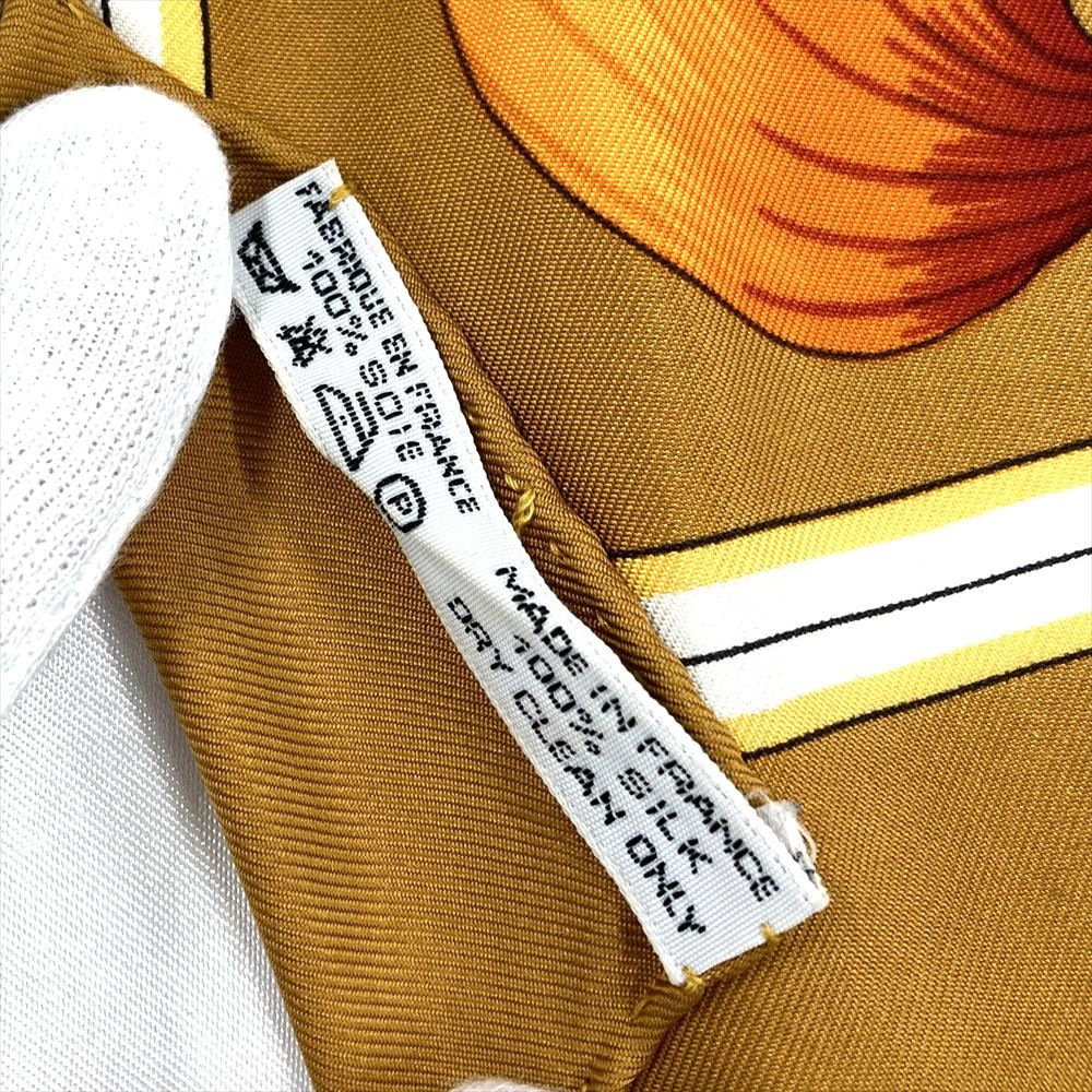  エルメス HERMES カレ90 蓮の花 FLEURS DE LOTUS スカーフ シルク オレンジ レディース バンダナ スカーフ 小物