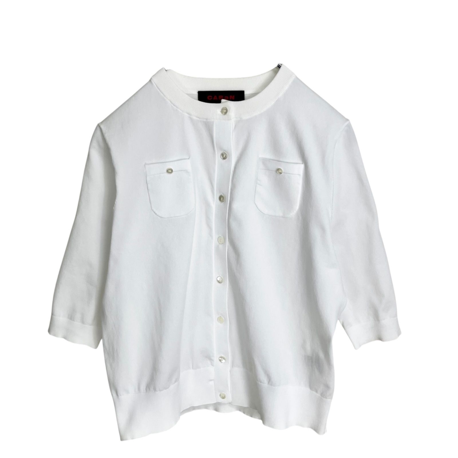 CABaN ファインポリエステルハーフスリーブポケットカーディガン S