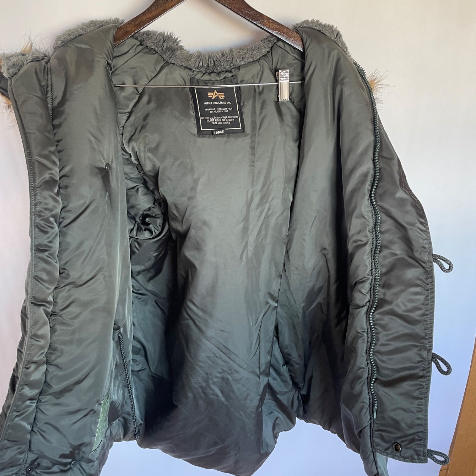美品】アルファインダストリーズ N3B ミリタリージャケット L カーキ