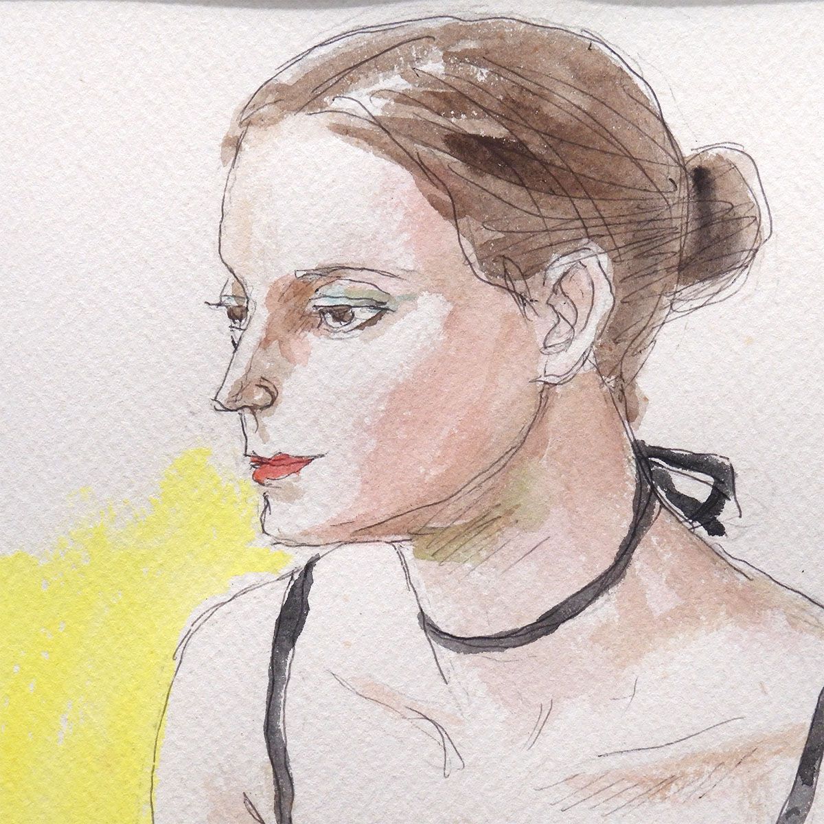 寺島龍一 バレリーナ 水彩4号大 人物画 女性像 美人画 ダンサー 踊子