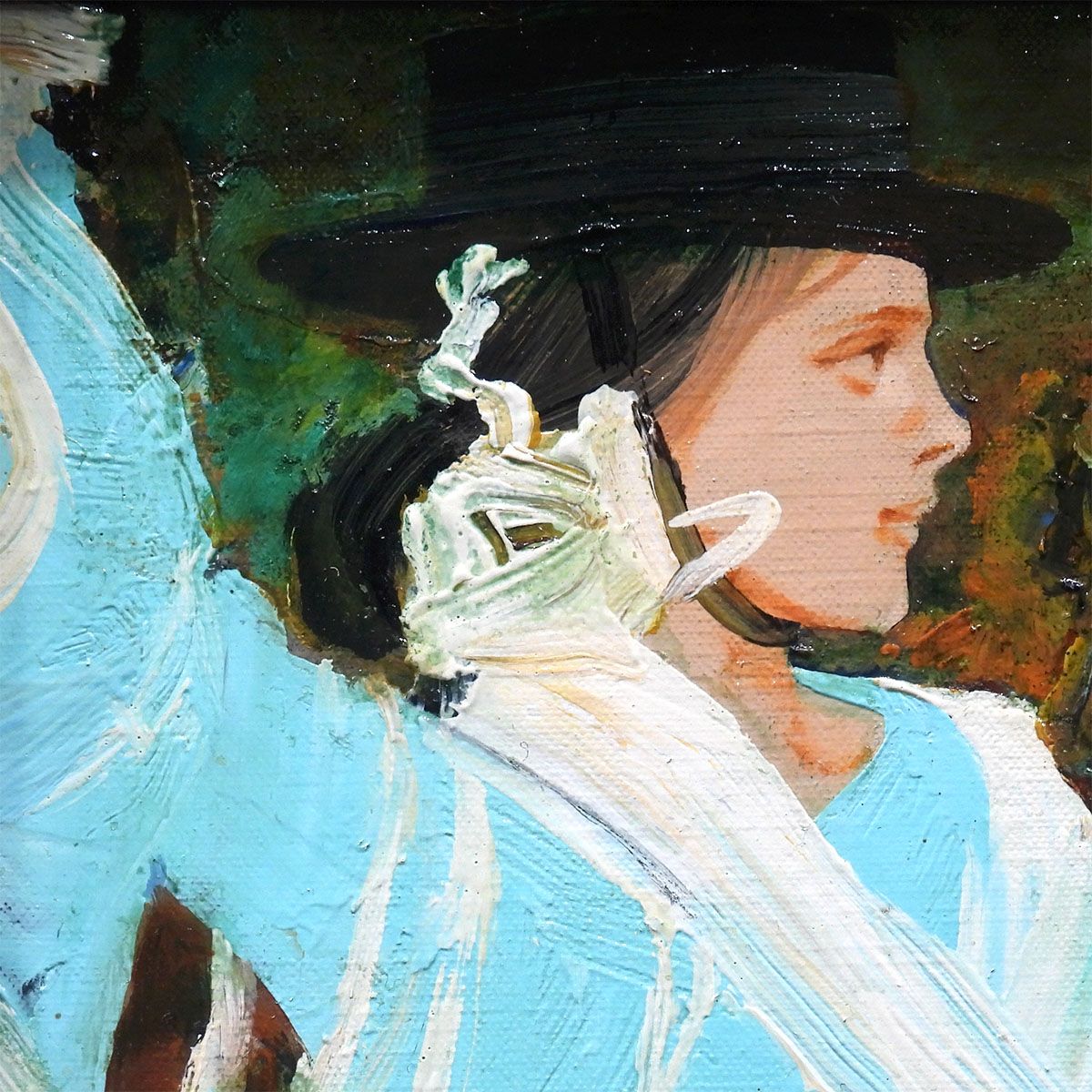 真作　蔵出し　斎藤三郎作「セビリヤの娘」(二科会員) 水彩　作者直筆サイン 斎藤三郎 セビリヤーナス 油彩SM 人物画 女性像 美人画 セビリヤの娘