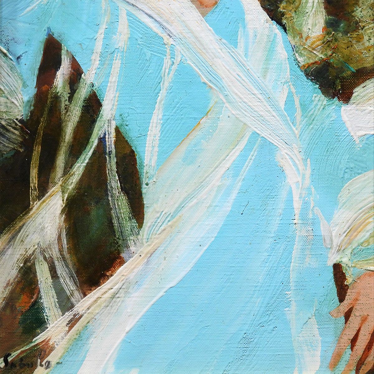 真作　蔵出し　斎藤三郎作「セビリヤの娘」(二科会員) 水彩　作者直筆サイン 斎藤三郎「セビリヤの娘」卸価格販売