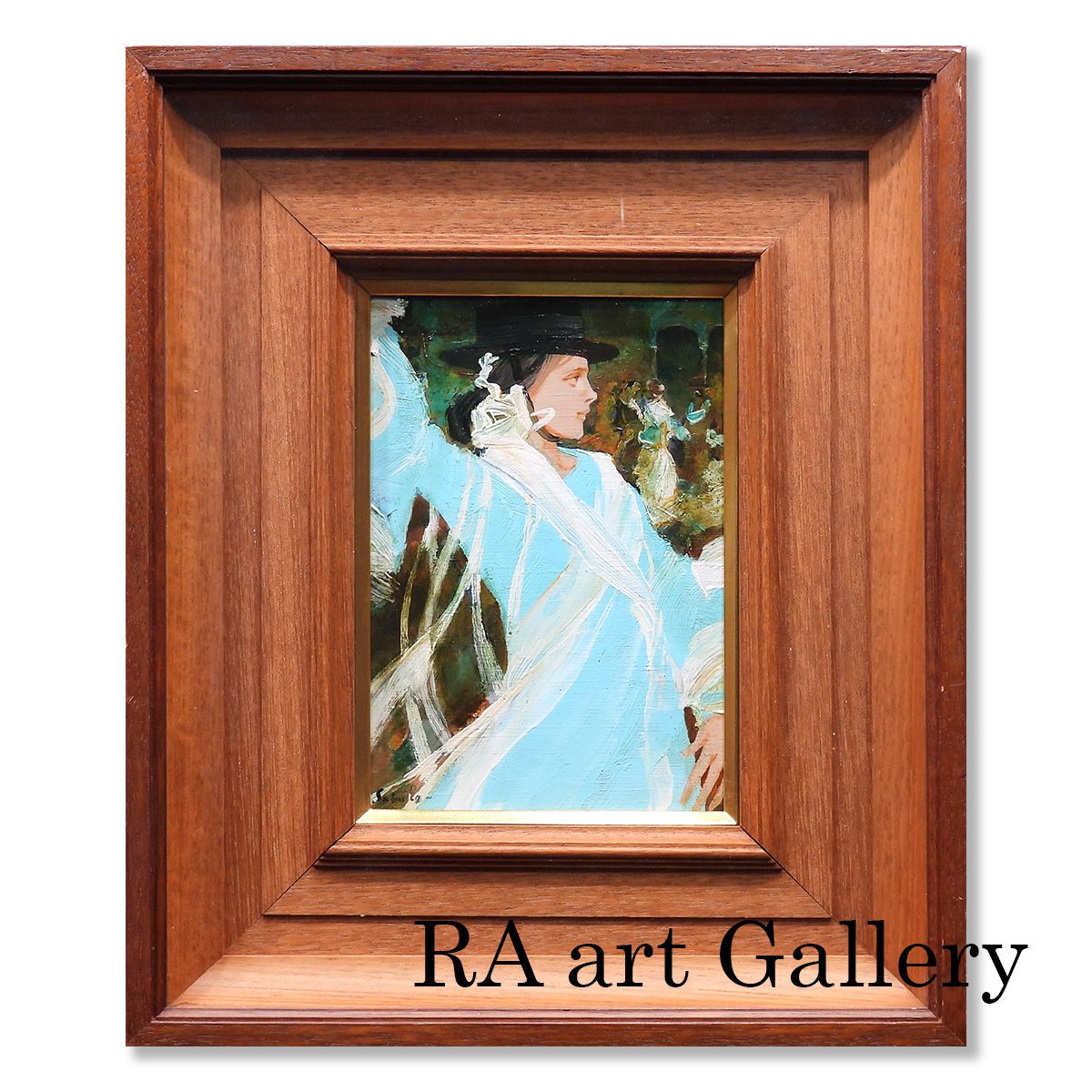 真作　蔵出し　斎藤三郎作「セビリヤの娘」(二科会員) 水彩　作者直筆サイン 斎藤三郎「セビリヤの娘」卸価格販売