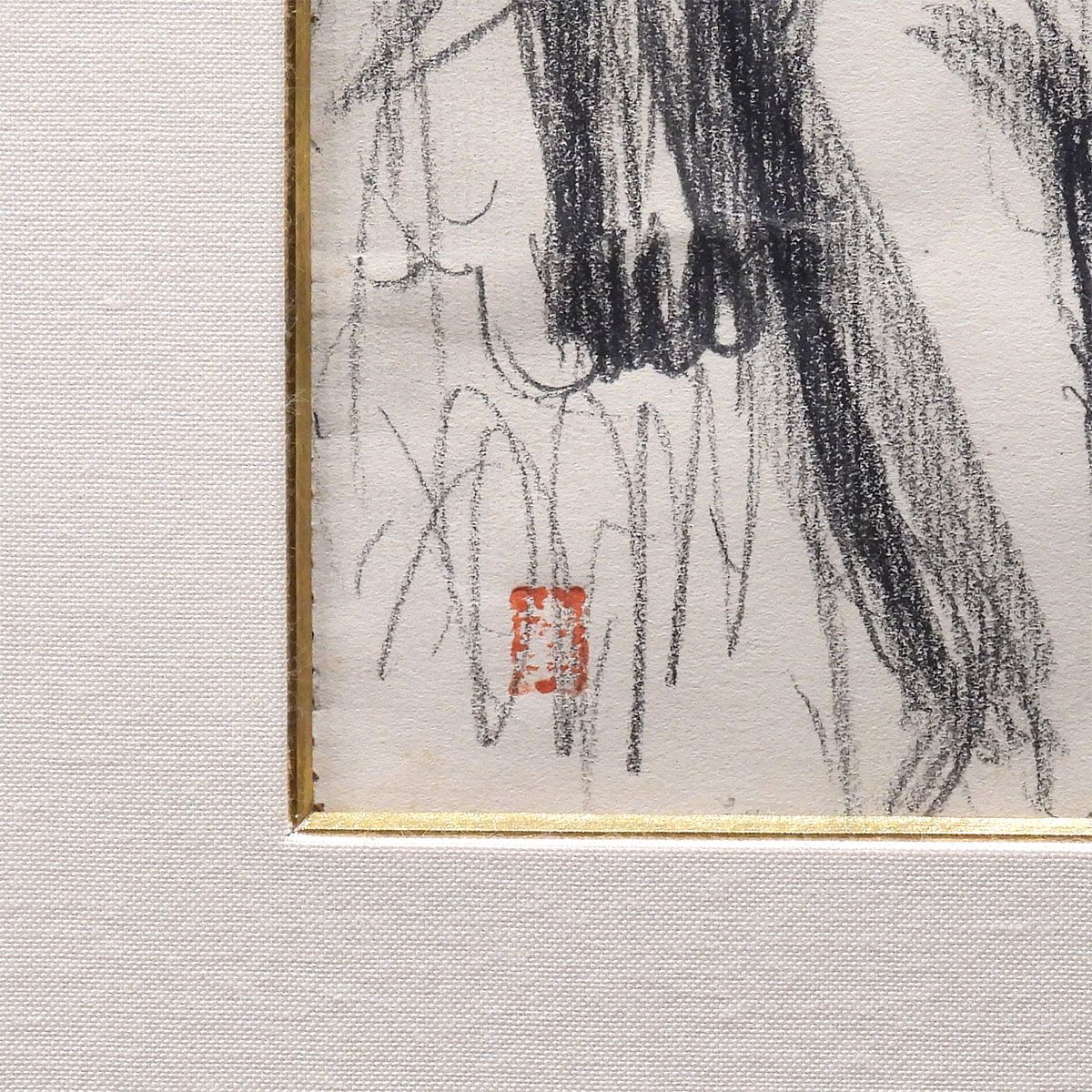 梅原龍三郎　裸婦　肉筆 梅原龍三郎 裸婦 紙に鉛筆3号大 人物画 鑑定書付 女性像 師:ルノワール